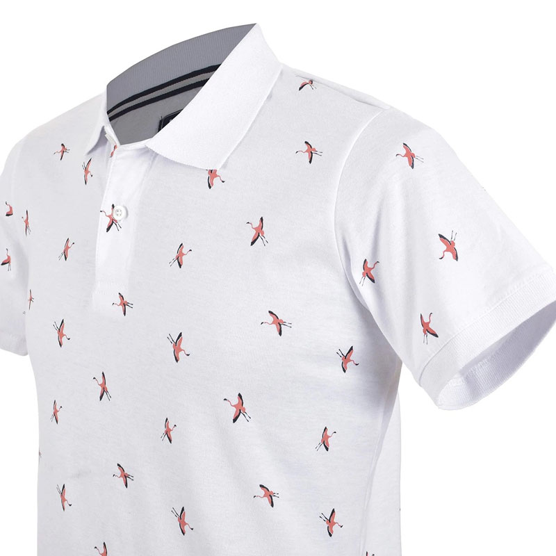 White Character Printed Polo Shirts